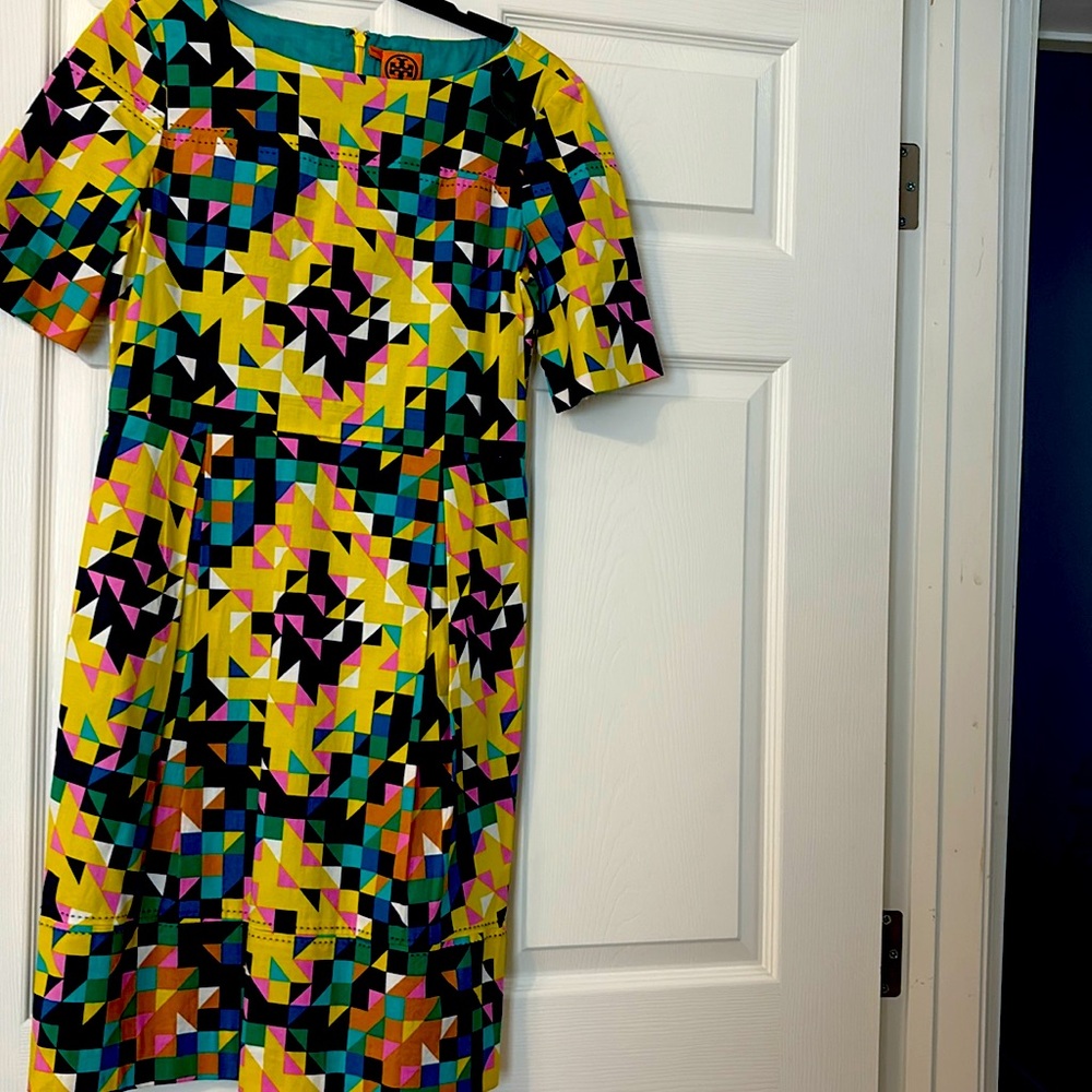 Tory Burch Dress / Tory Burch aline pencil geometric abstract dress / size 6